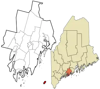 Location in Lincoln County and the state of Maine.