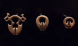 Igorot gold double-headed pendants (lingling-o) from the Philippines