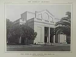 lithograph of First Church of Christ Scientist, Long Beach