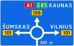 Lithuanian informatory road sign.