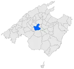Map of Sencelles in Mallorca