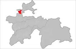Location of Istaravshan District in Tajikistan
