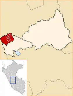 Location of Daniel Alcídes Carrión in the Pasco Region