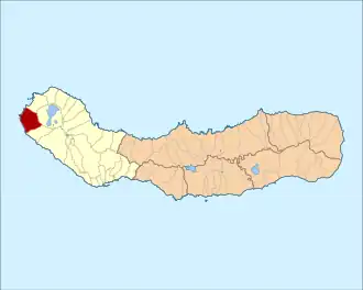 Location of the civil parish of Ginetes in the municipality of Ponta Delgada