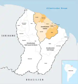 Location within French Guiana