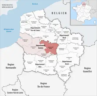 Location within the region Hauts-de-France