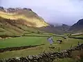 Longsleddale, sun on Goat Scar