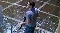 Connor Sturgeon inside the bank during the shooting