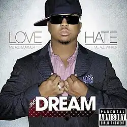 Album cover featuring The-Dream with his hands clenched at his chest and dressed in a suit jacket, sunglasses, and a backwards baseball cap; overlayed with his name and the album title