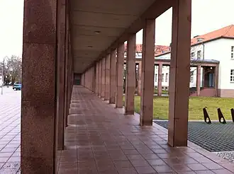 Colonnade of the southern school building.