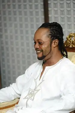 Daddy Lumba sited in a chair in the Accra International Conference Centre