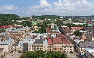 View of the historical center of Lviv