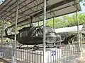 Captive ARVN aircraft and artillery displays in the temple area
