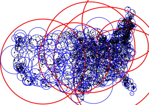 M-trees are similar to the R-tree, but use nested spherical pages., Splitting these pages is, however, much more complicated and pages usually overlap much more.