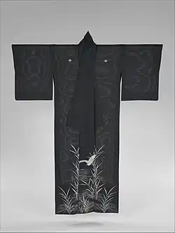 Unlined summer kimono (hitoe) with heron and reeds, late 19th century