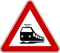 Level crossing without barrier ahead