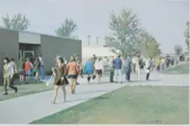 The Campus between classes in 1971