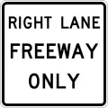 Right (Left) Lane Freeway Only R18B(CA)