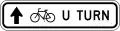R9-26b Bicycle U turn (straight arrow)