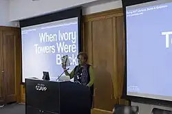 Mabel O. Wilson at the book launch for When Ivory Towers were Black at Columbia GSAPP