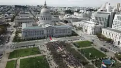 Protesters in a San Francisco rally on 1 October 2022