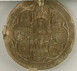 Majestic Seal of Jogaila which features Vytis (Waykimas), 1411