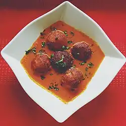 Malai kofta, a dish common in the cuisine of the Indian subcontinent