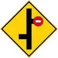 Stacked crossroad junctions, no entry on preceding junction on the right