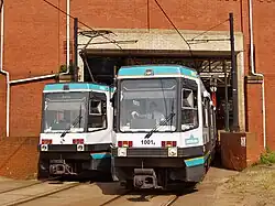 Two T68s at the entrance to Victoria station in 2008.