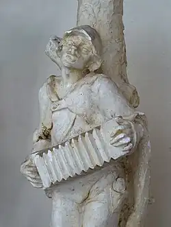 Detail of the accordion player.