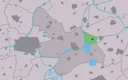 Location of the village in Tytsjerksteradiel