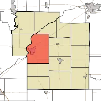 Location of Deer Creek Township in Carroll County