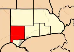 Location in Hardin County