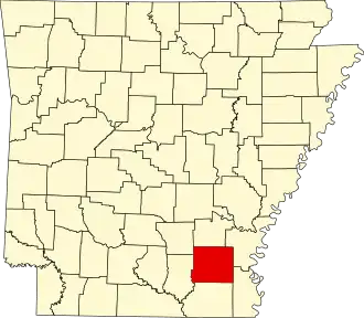 State map highlighting Drew County