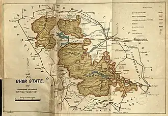 Map of Bhor State, 1930