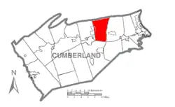 Map of Cumberland County, Pennsylvania highlighting Middlesex Township