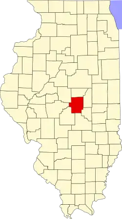 State map highlighting Macon County