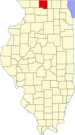 State map highlighting Winnebago County