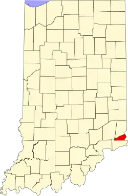 State map highlighting Ohio County