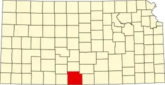 State map highlighting Barber County