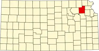 State map highlighting Jackson County