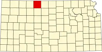 Map of Kansas highlighting Phillips County