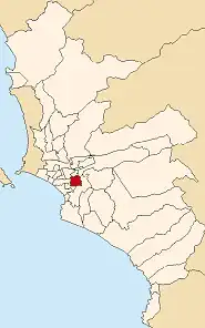 Location of San Borja in the Lima province