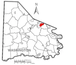 Location of McMurray in Washington County, Pennsylvania