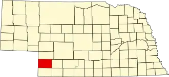 State map highlighting Chase County