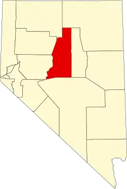State map highlighting Lander County