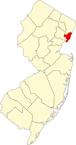 Hudson County map