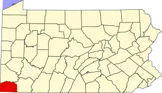 State map highlighting Greene County