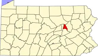 State map highlighting Montour County
