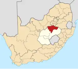 Location of Fezile Dabi District Municipality within Free State